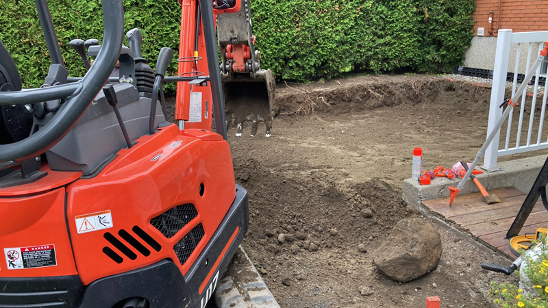 Travaux de mini-excavation à Granby et Estrie – Vert Pelouse
